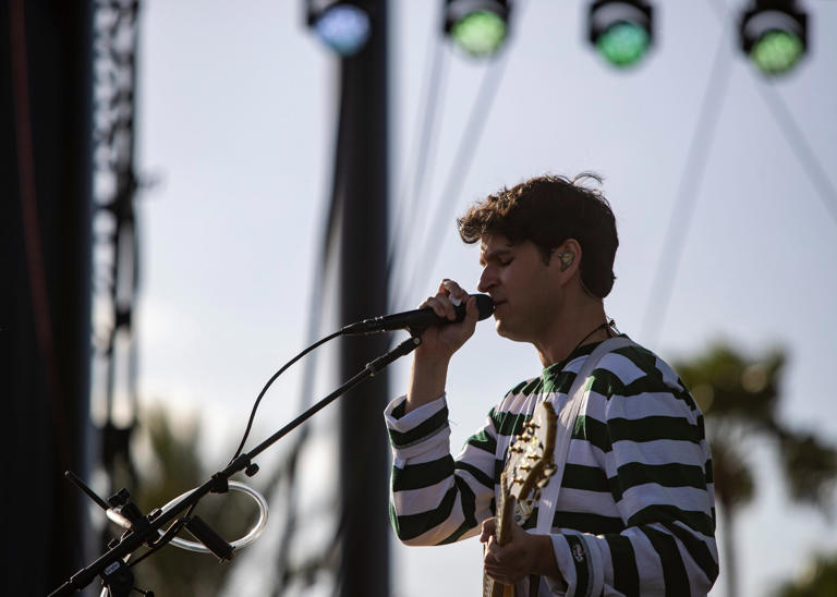 Vampire Weekend performs at the Outdoor Theatre during the Coachella Valley Music and Arts Festival in Indio, Calif., Saturday, April 13, 2024.