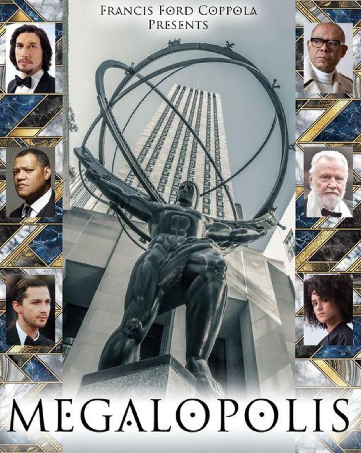 megalopolis: francis ford coppola unveils first look at long-gestating star-studded film
