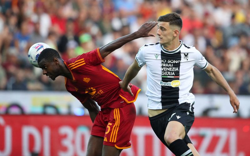 soccer-roma defender ndicka collapses on pitch with match abandoned