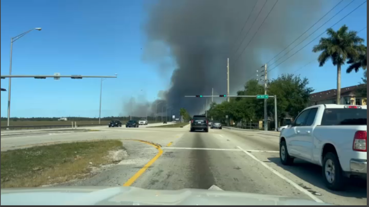 Road Closures In Miami-Dade Due To Large Brush Fire