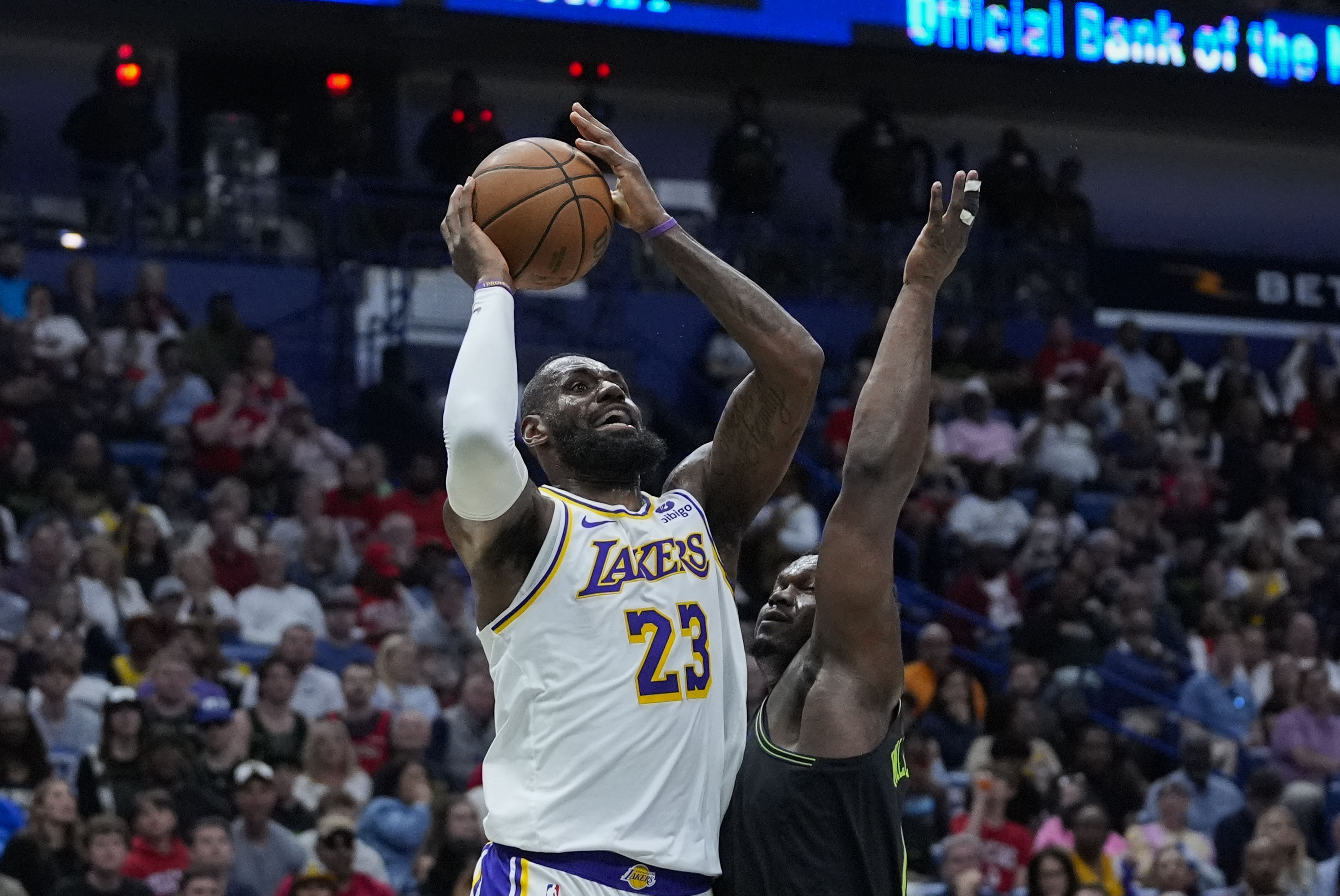 lebron james' triple-double lifts lakers over pelicans and into a play-in rematch with new orleans