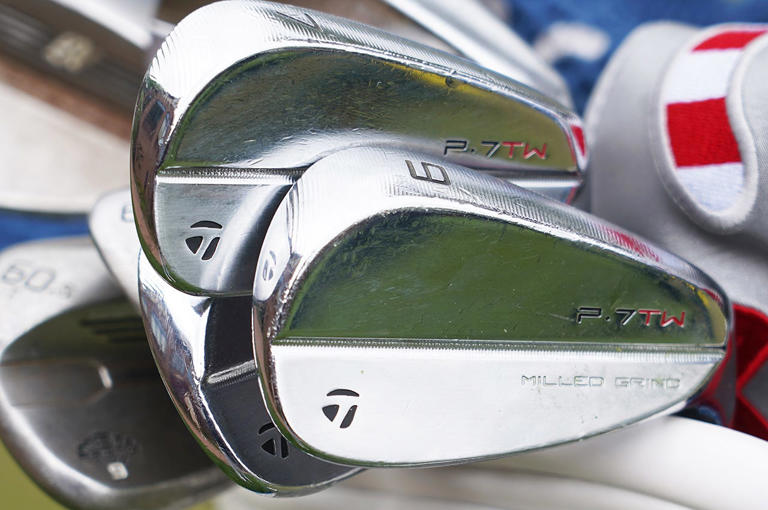Scottie Scheffler's TayorMade irons. (David Dusek/Golfweek)