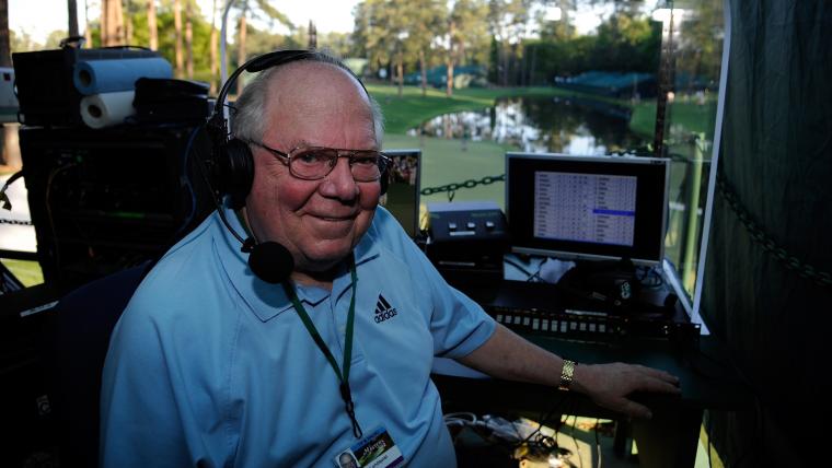verne lundquist masters goodbye: tribute video, tiger woods handshake highlight broadcaster's final call at augusta
