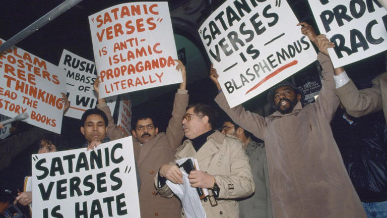 The Satanic Verses prompted widespread protests
