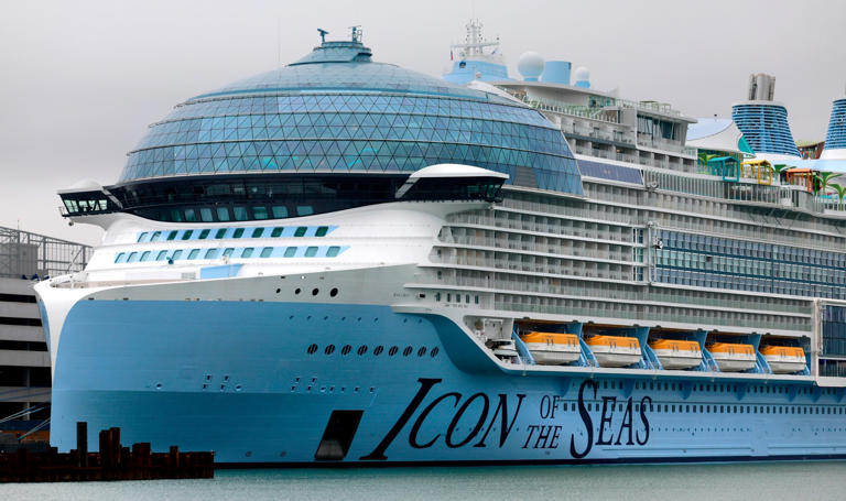 Royal Caribbeanâ s Icon of the Seas, the world s largest cruise ship docked at the Port of Miami on Jan. 11, 2024.