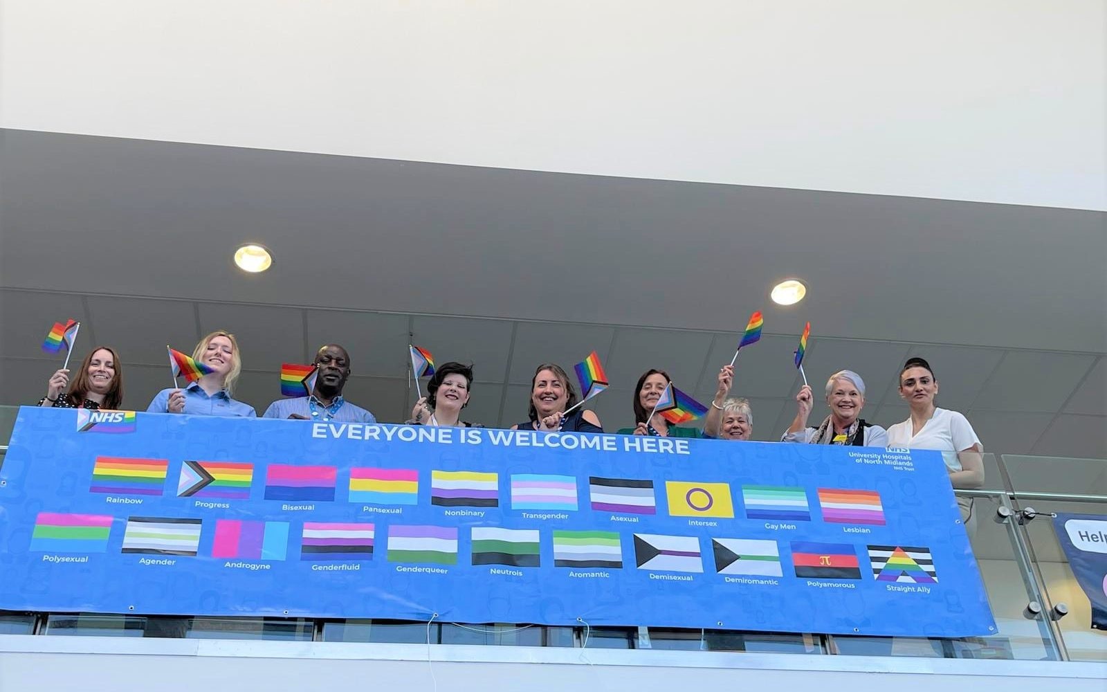 nhs mocked for ‘woke’ welcome banner with 21 genders and sexualities on it