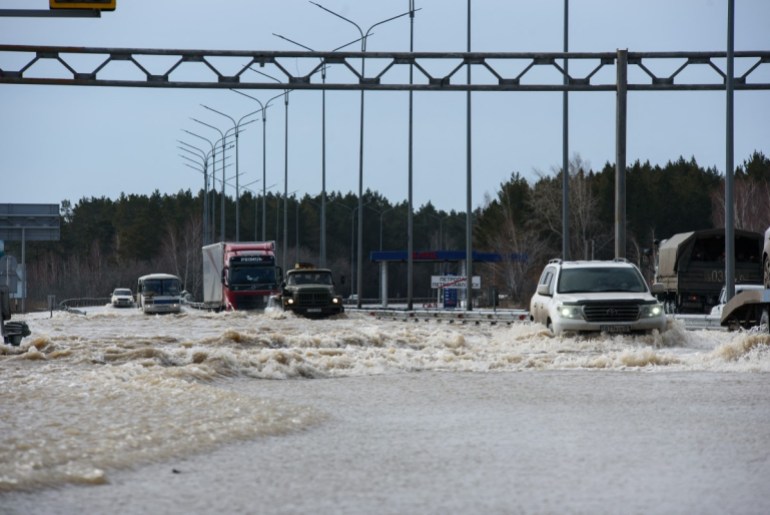 mass evacuations as floods in russia’s kurgan region set to peak