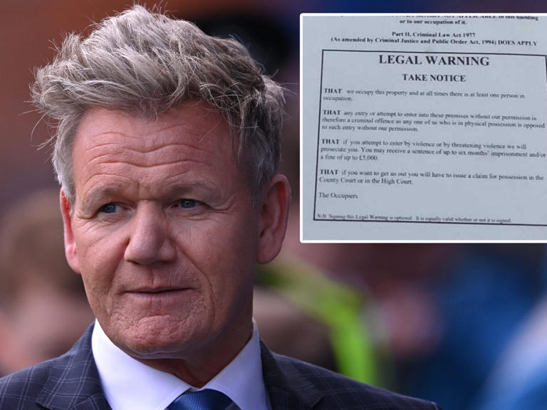 Squatters have taken over Gordon Ramsay's restaurant in London and are threatening legal action