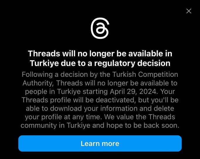 threads türkiyede kullanılamayacak!