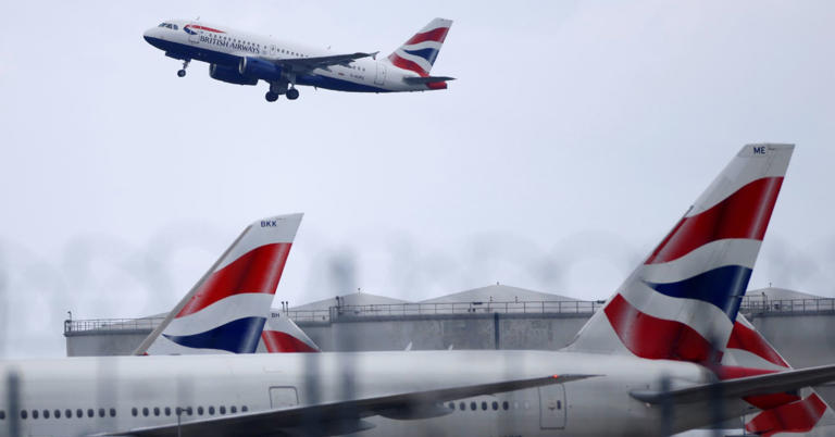 British Airways Airbus A319 aircraft takes off from Heathrow Airport in London, Britain, May 17, 2021. 