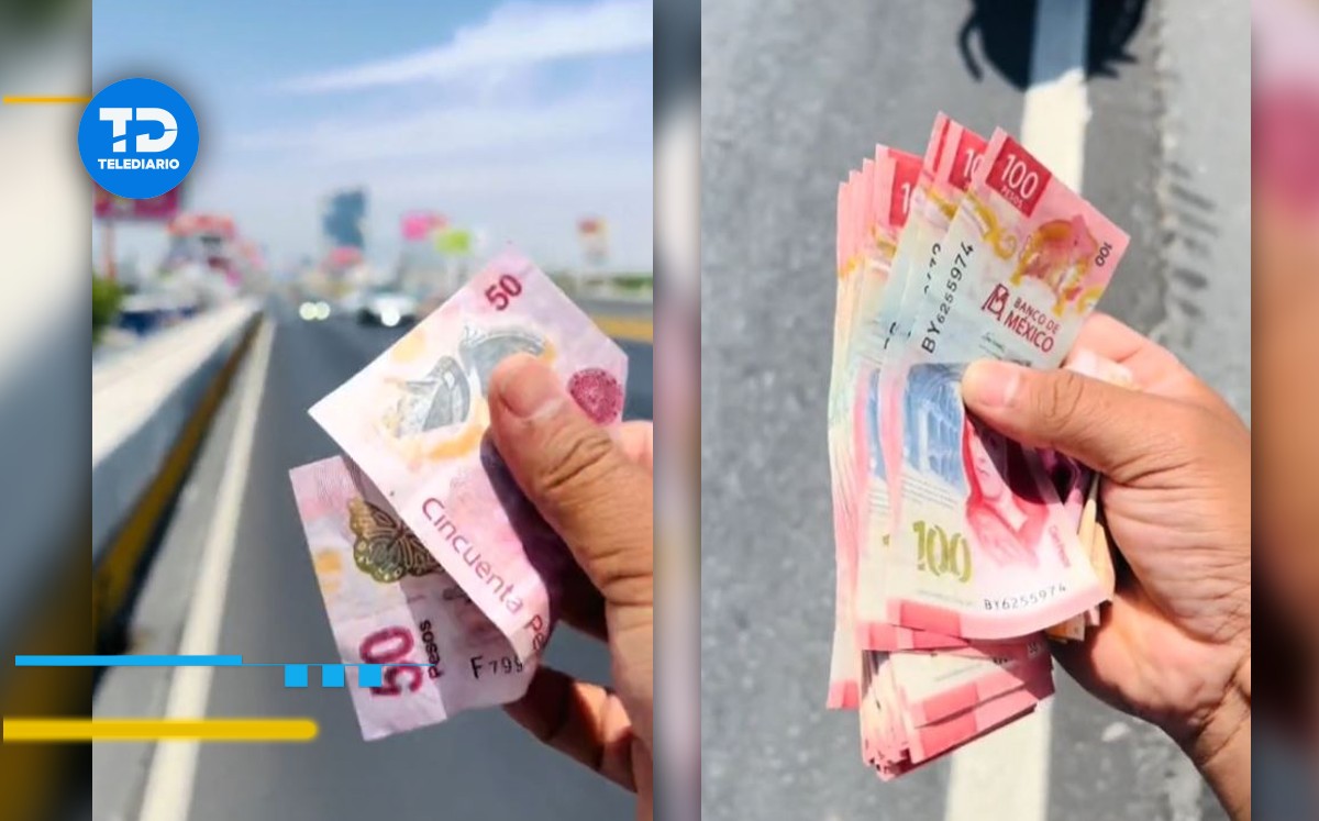 joven se encuentra decenas de billetes tirados en plena avenida garza sada en monterrey | video