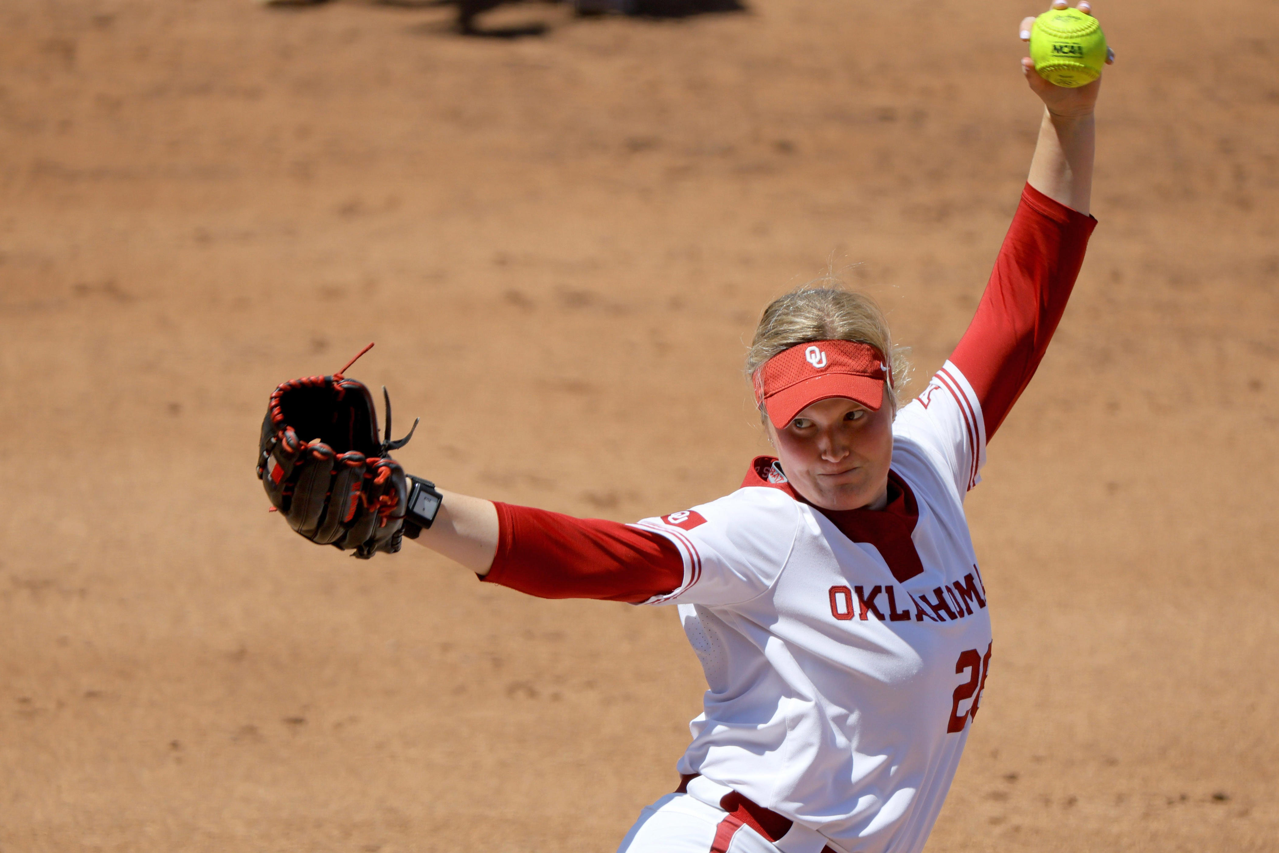 OU Softball Pitcher Kelly Maxwell Gives Bedlam Vs. Oklahoma State A ...