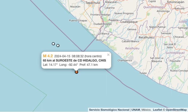 sismo hoy: temblor magnitud 4.1 'sacude' motozintla, chiapas