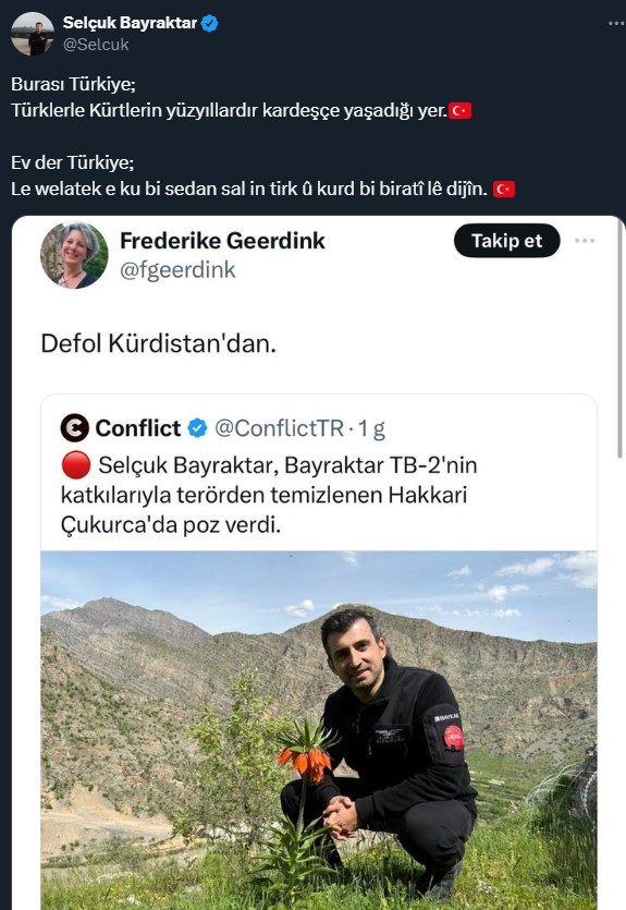 selçuk bayraktar’dan hollandalı gazeteciye kürtçe yanıt: ev der türkiye