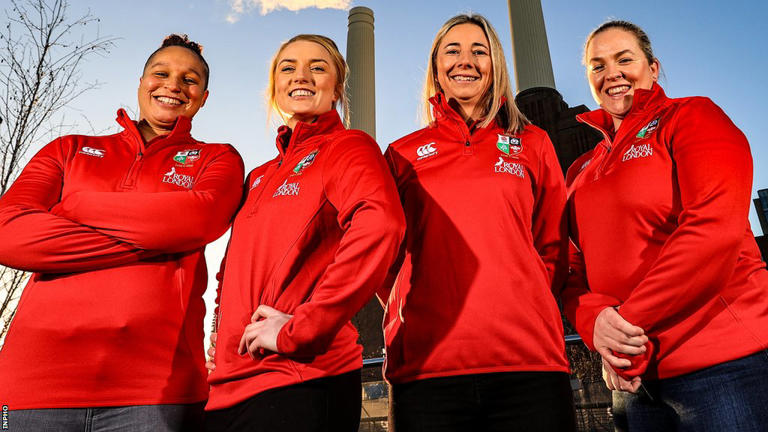England's Shaunagh Brown, Scot Megan Gaffney, Wales' Elinor Snowsill and Niamh Briggs of Ireland helped launch the women's Lions team