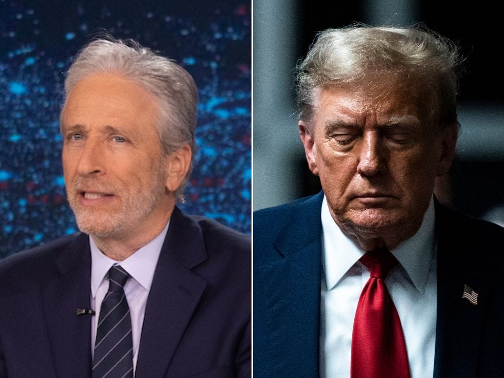 microsoft, jon stewart marvels at how trump has committed 'so many crimes' he got 'bored' at his own trial