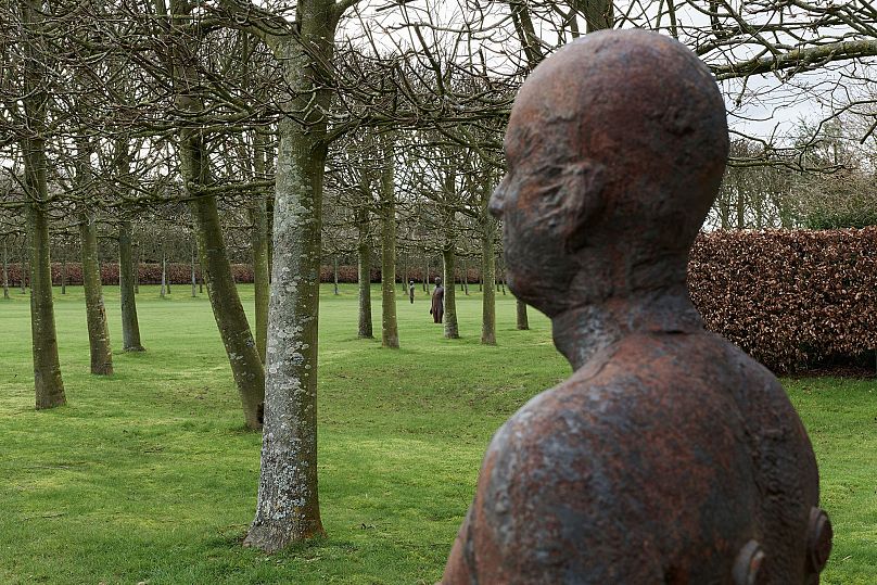 british sculptor antony gormley unveils new exhibition in english country estate
