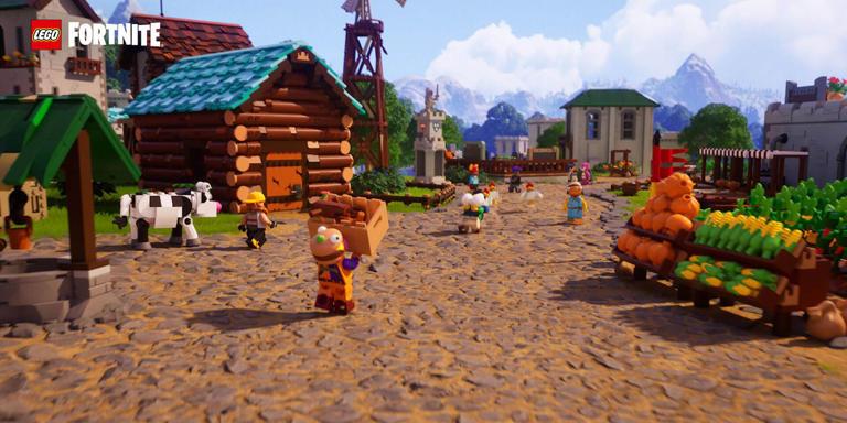LEGO Fortnite Player Builds Impressive Village in the Frostland Biome