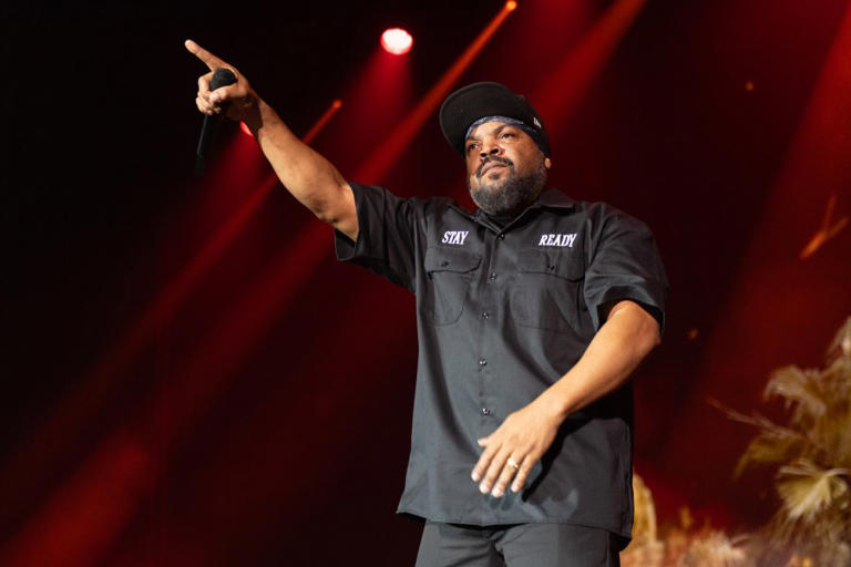 GLASGOW, SCOTLAND – DECEMBER 05: Ice Cube performs on stage at The OVO Hydro on December 05, 2023 in Glasgow, Scotland. (Photo by Roberto Ricciuti/Redferns)