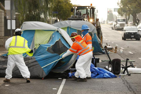 A federal judge has found that L.A. city officials doctored records in a case over homeless camp cleanups<br><br>