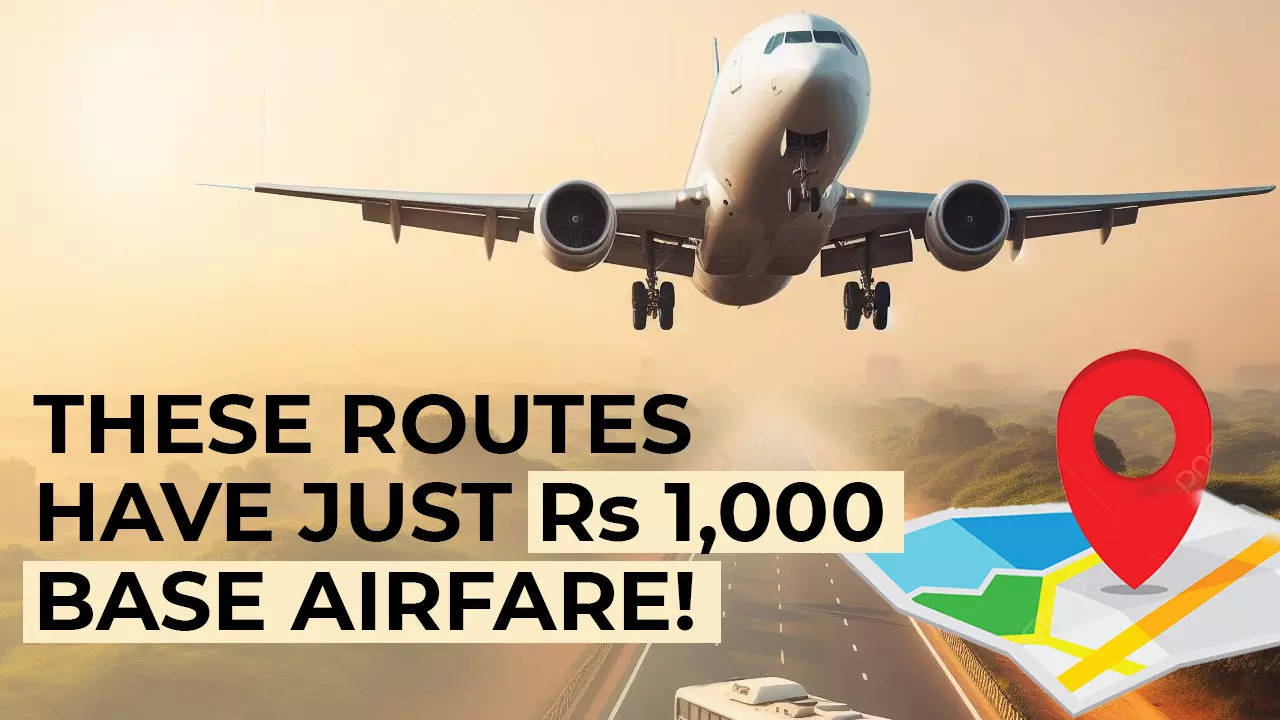 these routes in india have base airfares of less than rs 1,000! one route has a base fare of rs 150 - check list