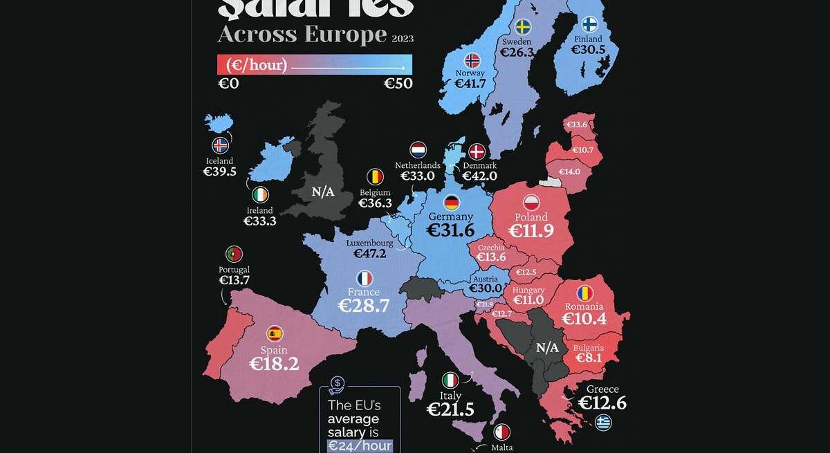 existe un google maps de los salarios en europa y españa está por debajo de la media