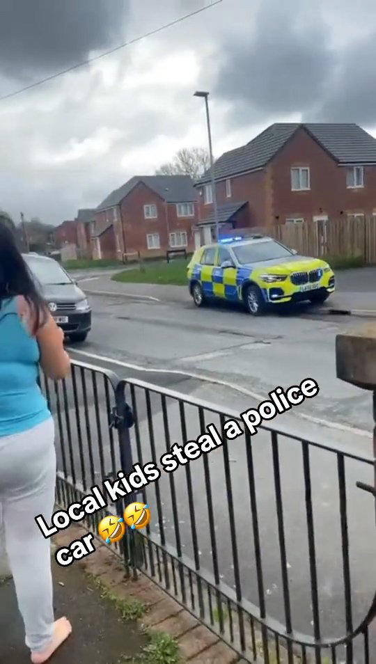 Children 'steal' Police Car And Reverse At Speed After Officer Runs 