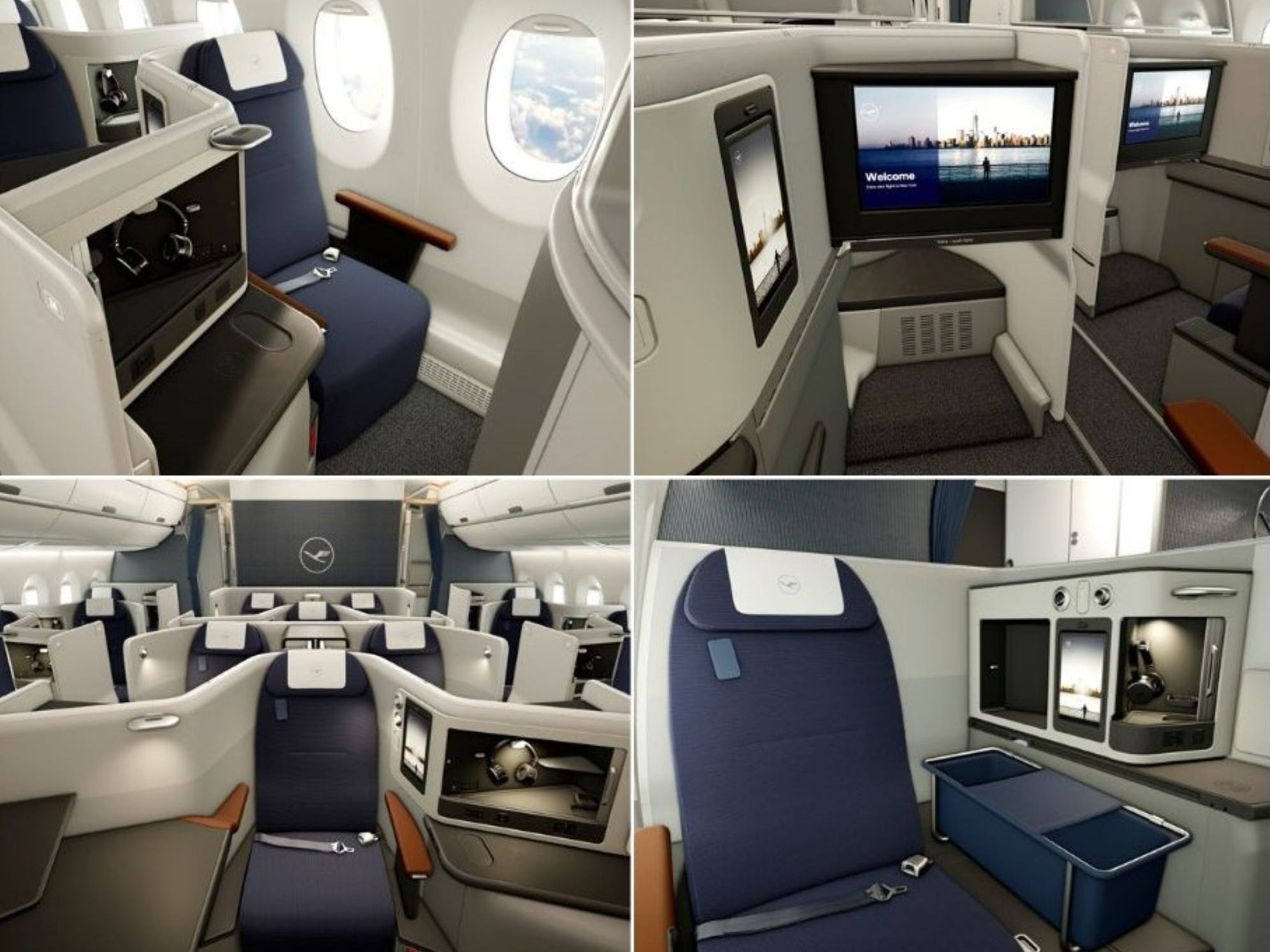 <p>These include single and double suites in the first row, seats with extra work surfaces, high-privacy window seats with or without a baby bassinet, seats with extra-long beds, and a double berth in the last row.</p><p> The first-row suites are the only business class options with a door.</p>