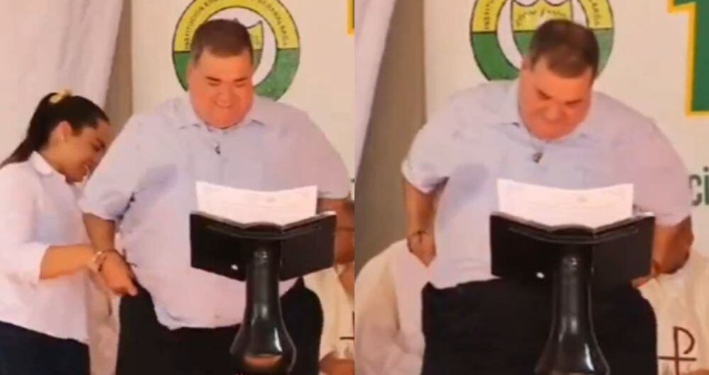 alcalde de sabanalarga quedó literalmente ‘en la calle’. se le cayeron los pantalones en pleno discurso