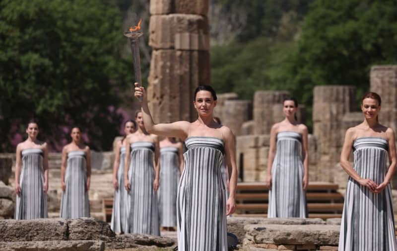 Olympic Flame Of 2024 Games Lit At Ceremony In Greece