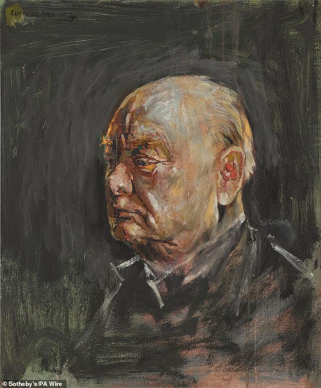draft of destroyed churchill painting immortalized in the crown