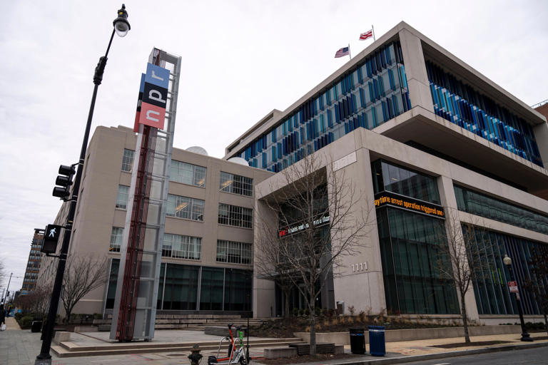 A view of the National Public Radio (NPR) headquarters on North Capitol Street in Washington, DC. The broadcaster parted ways with senior business editor Uri Berliner after he wrote an essay accusing his employer of liberal bias.