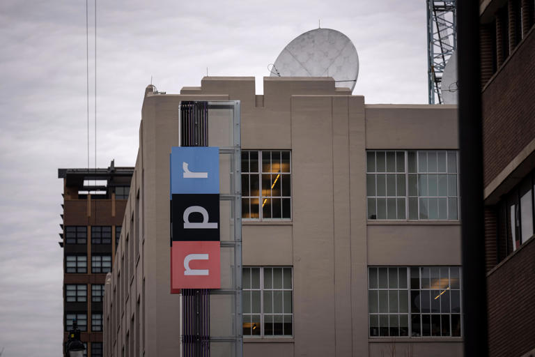 A view of the National Public Radio (NPR) headquarters on North Capitol Street February 22, 2023 in Washington, DC. The broadcaster has suspended senior editor Uri Berliner after he authored an essay last week for The Free Press accusing his employer of liberal bias.