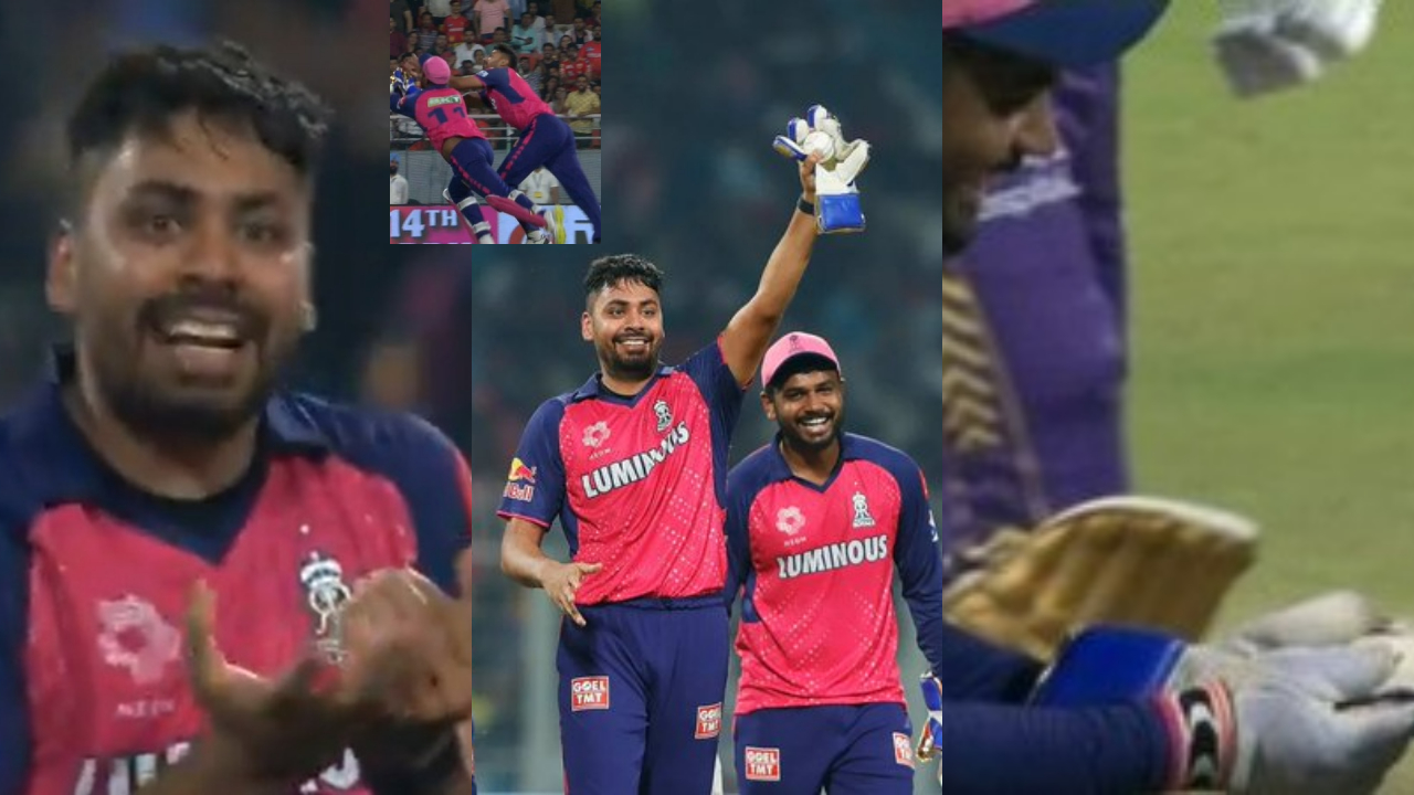 avesh trolls samson's 'easier to catch with gloves' remark with epic celebration post one-hand blinder: watch
