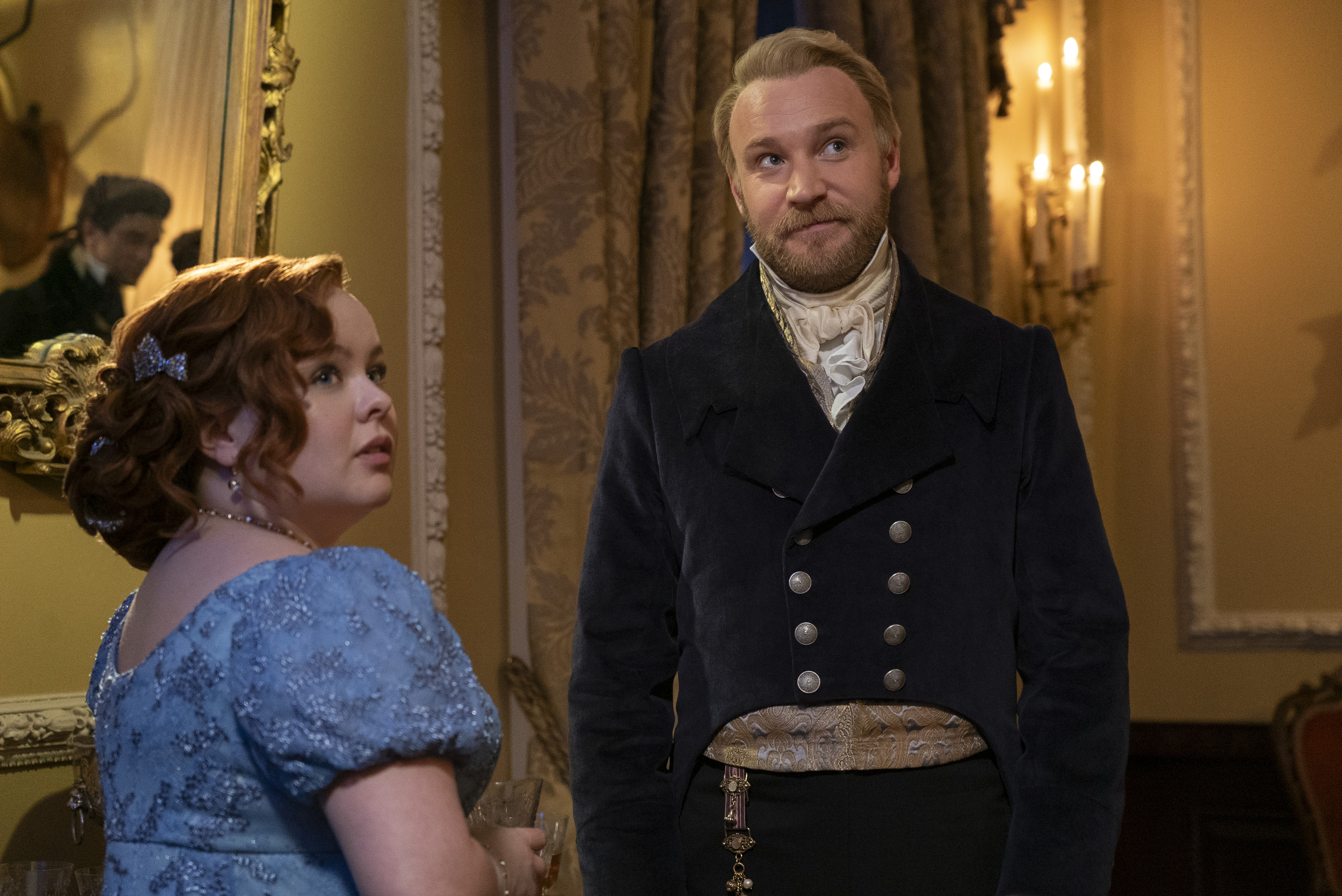 <p>Nicola Coughlan plays Penelope Featherington and Sam Phillips plays Lord Debling -- a new suitor -- in episode 3, season 3 of "Bridgerton," which debuts on Netflix on May 16, 2024.</p><p>MORE: <a href="https://www.wonderwall.com/entertainment/best-period-pieces-watch-right-now-3010192.gallery">"The Gilded Age," "Bridgerton," "Masters of the Air" and more of the most impressive TV period dramas</a></p>