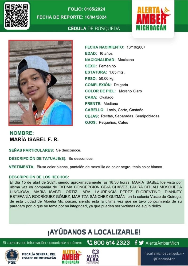 michoacán: desaparecen 7 adolescentes en la ciudad de morelia, fueron vistas en la vasco de quiroga