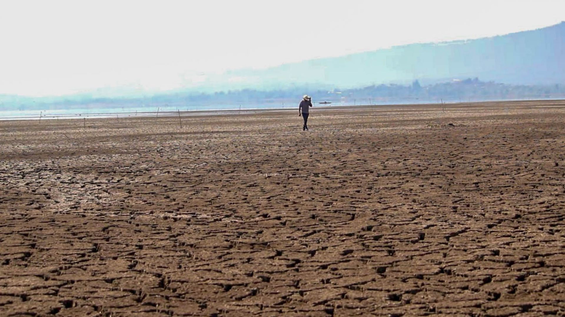 el lago de pátzcuaro en michoacán se seca; así se ve antes y después