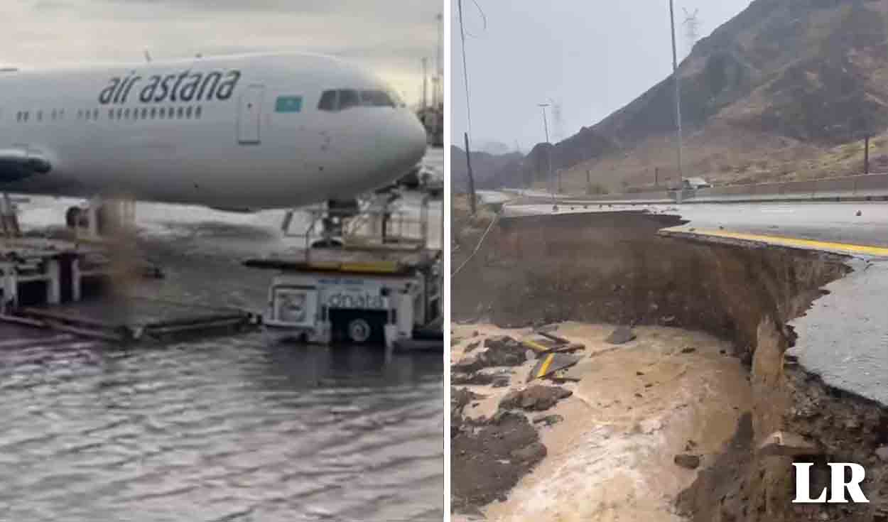 inundaciones en el aeropuerto de dubái, el segundo más transitado del mundo, tras fuertes lluvias