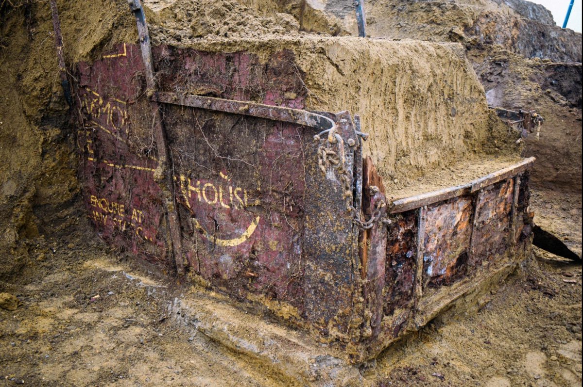 look: 100-year-old british train car found buried in belgium