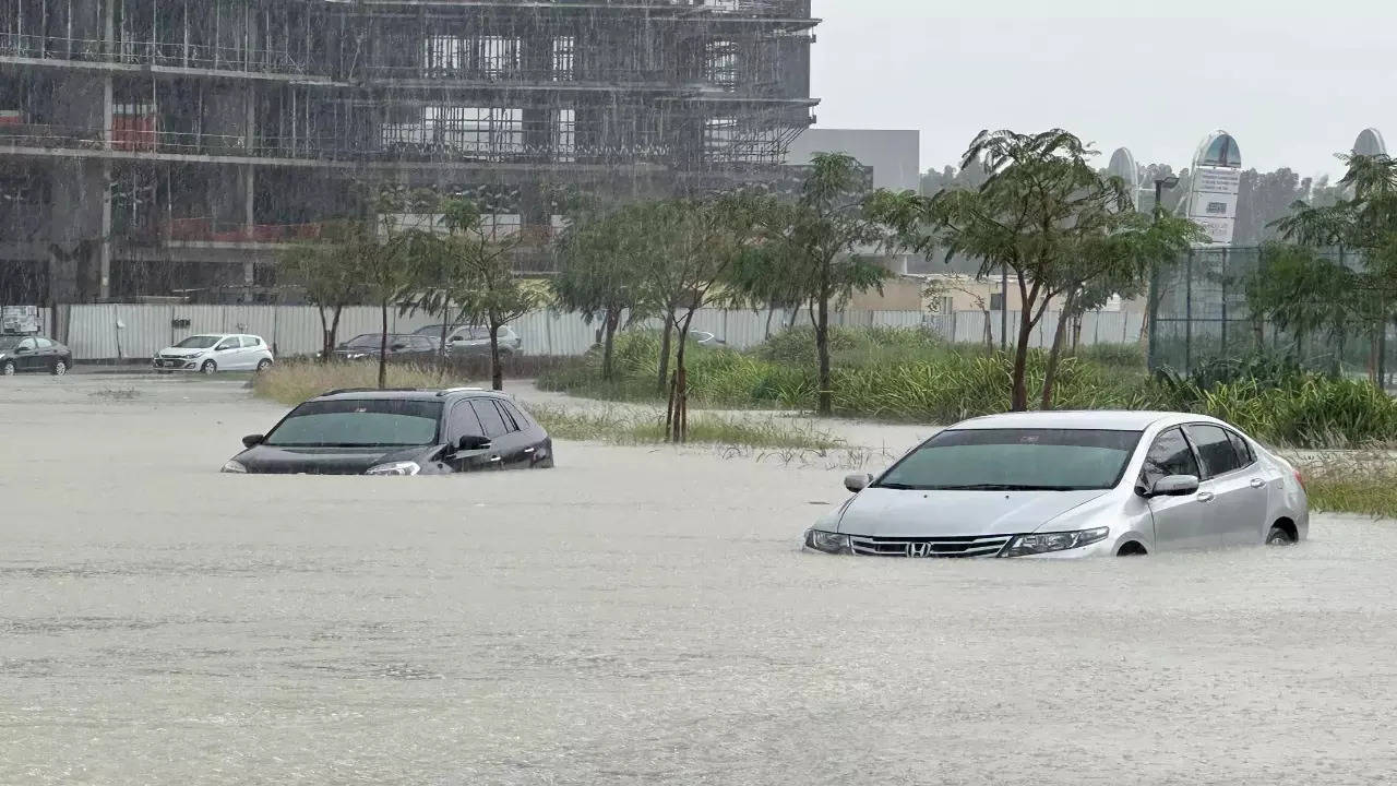 biblical-level flooding: chaos in dubai; flights hit, families stranded at airport