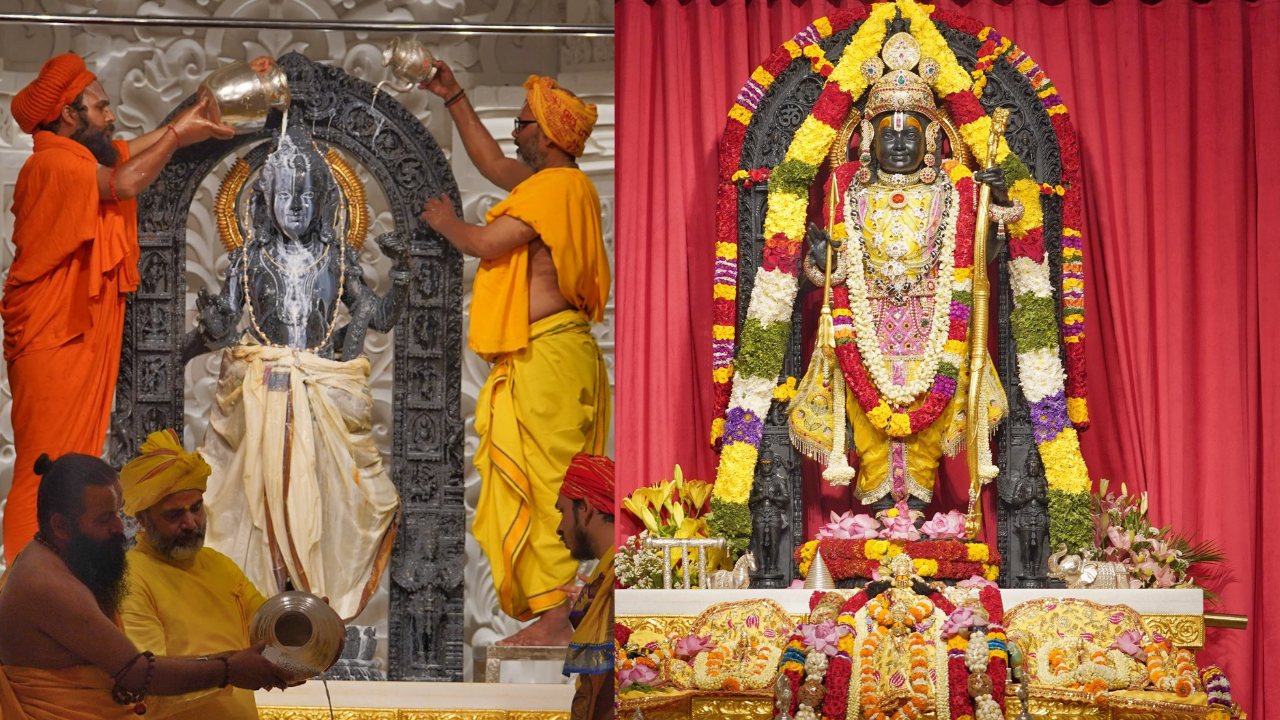 ram navami: behold the divine beauty of ram lalla after 'divya abhisheka' and 'shringar' | pics