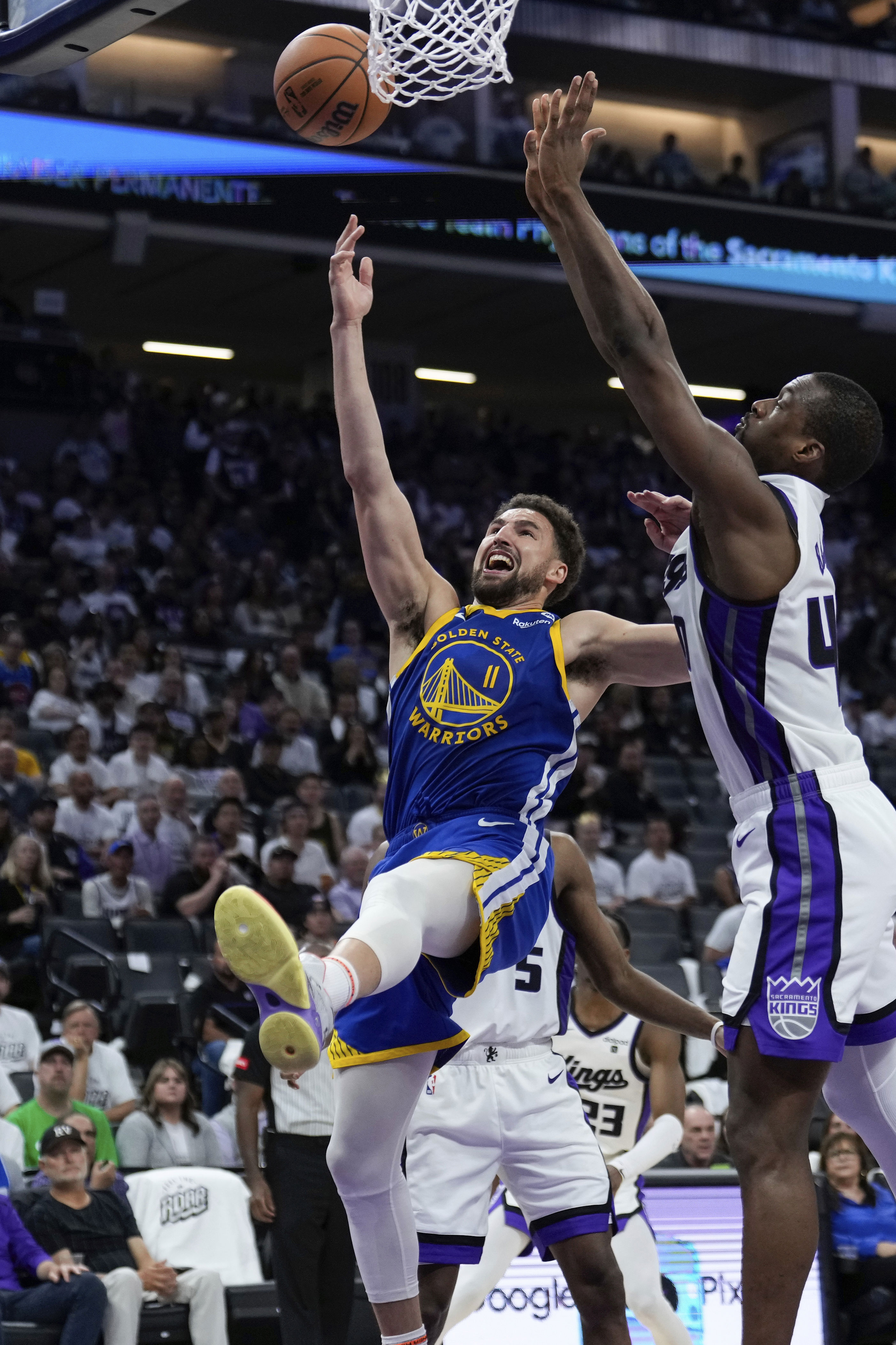 the kings eliminate the warriors from play-in tournament with 118-94 win