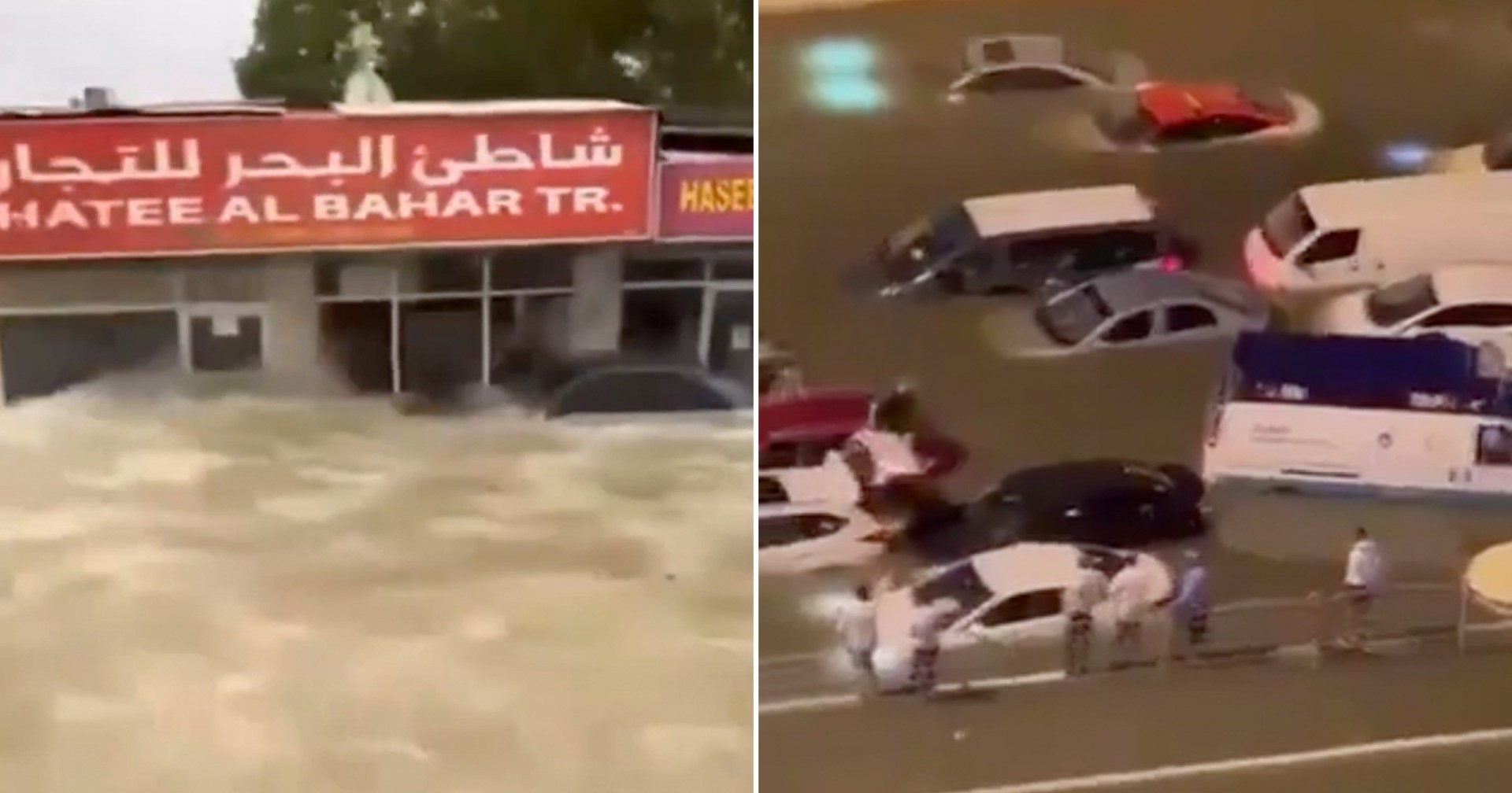 chaos engulfs dubai as people flee flooded desert city