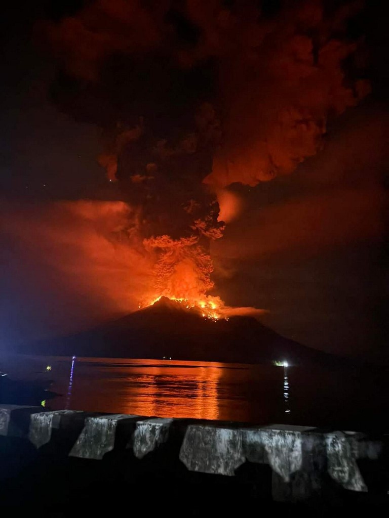 volcano erupts in indonesia’s outermost region, hundreds evacuated
