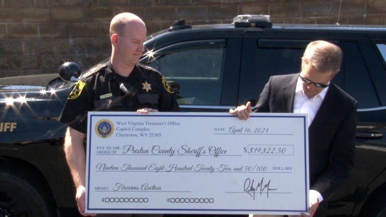 Preston County Sheriff’s Office receives nearly $20,000 from unclaimed firearms auction