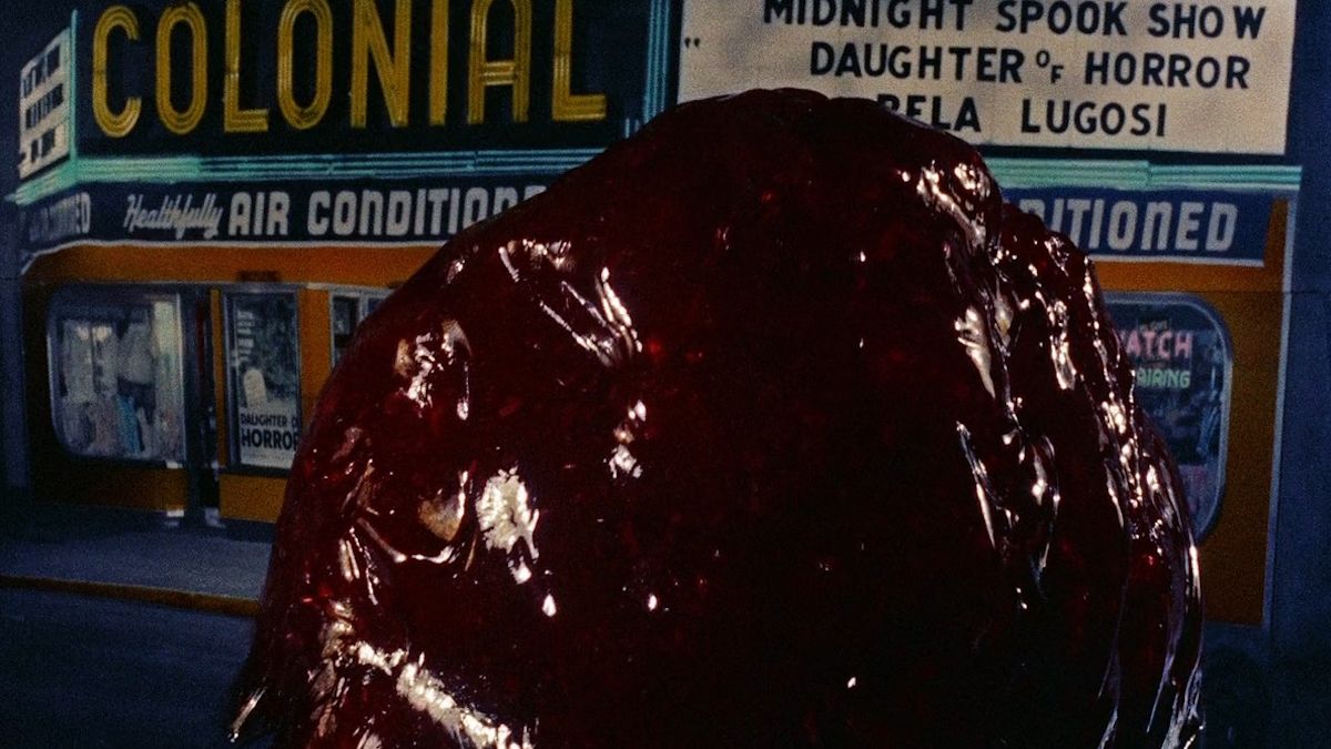 <p>                     B-movie horror is in fine, gooey form in Irvin Yeaworth’s campy monster flick The Blob. Starring a young Steve McQueen early in his movie career, The Blob tells of an evil alien substance that slowly grows in size and overtakes a small town in Pennsylvania. While The Blob is too campy to raise any real scares out of all-consuming gelatin, The Blob is still a can’t-miss piece of archetypal sci-fi horror that wholly represents the kind of cheap movies that teenagers flocked to in the ‘50s.                   </p>