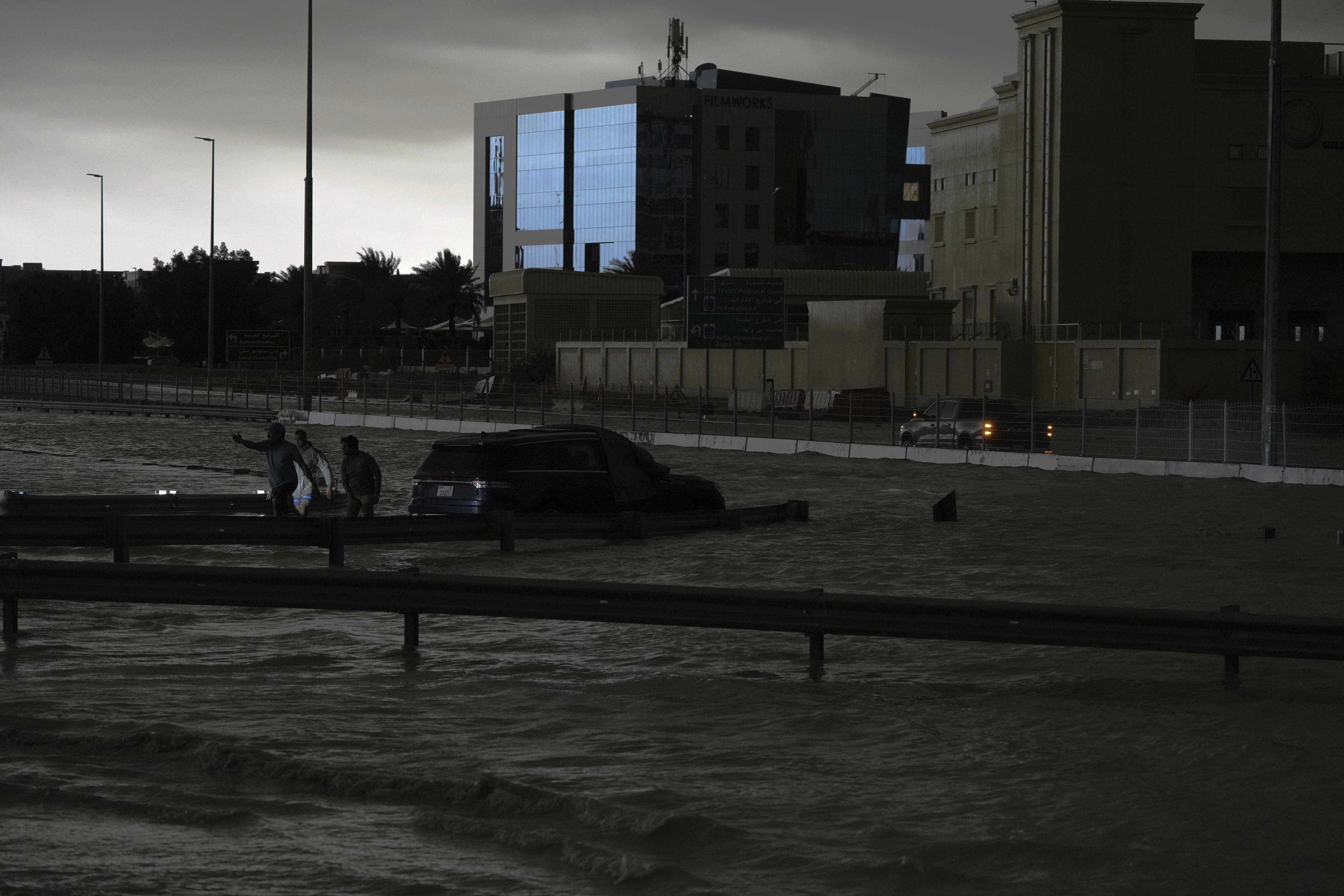 storm dumps heaviest rain ever recorded in desert nation of uae, flooding roads and dubai's airport