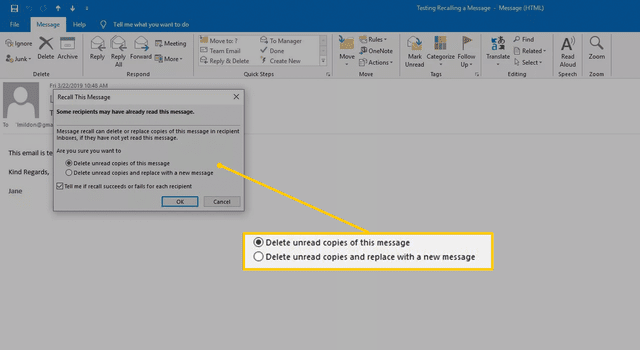 How To Recall An Email In Outlook