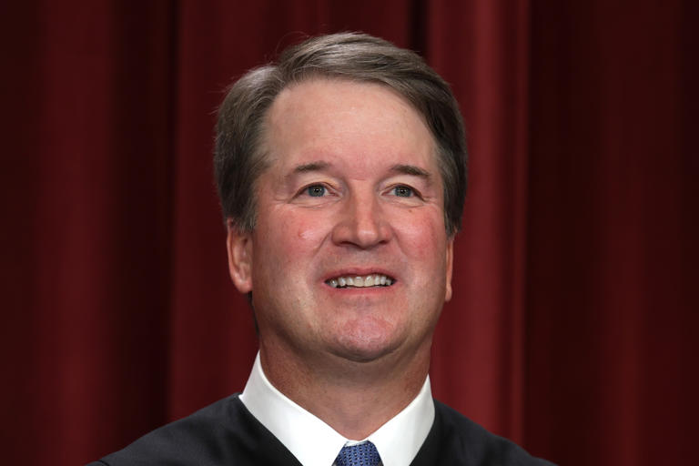 United States Supreme Court Associate Justice Brett Kavanaugh poses for an official portrait at the East Conference Room of the Supreme Court building on October 7, 2022 in Washington, DC. Kavanaugh’s questioning of the obstruction charges brought against a January 6 defendant has sparked anger on social media.