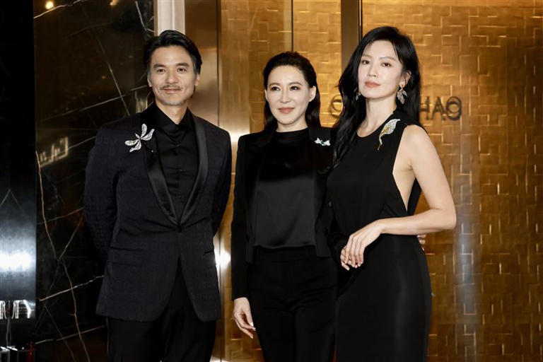 馮德倫（左起）、林熙蕾（右）出席設計師Cindy Chao珠寶品牌活動。（圖／記者鄭孟晃攝影）